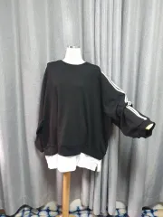 Đen レイヤード オーバ スウェット