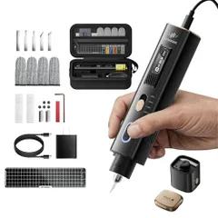 ☆mới☆2-in-1超音波カッター。40,000Hzハンドヘルド多機能カッター、交換用ブレード50枚、研磨板1枚、35Wアダプター付属。本体重量173g。OLEDディスプレイとLED照明システム搭載、日本語説明書付き。