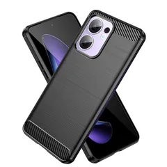【UNEED】OPPO Reno13 A スマホケース OPPO Reno13 A ケース カバー オッポ Reno13 A 用の ケース 炭素繊維カバー (Chất liệu/TPU) 指紋防止 滑り止め 薄型 軽量 耐衝撃 簡易脱着 ソフトケース Màu sắc：đen