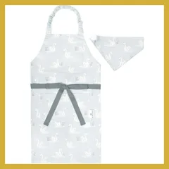LAURA ASHLEY/COLORFUL CANDY STYLE 子供用 trẻ emエプロン 女の子 三角巾 bộ 小学生 130-160 着脱簡単 Swans N1251730-NVL2606-02 * Túiティッシュポーチ + お名前シール付き
