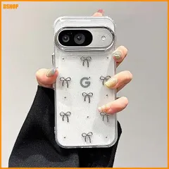 miễn phí vận chuyển★QLTYPRI Google Pixel 9a 用 ケース クリア シルバー ミニリボン thời trang 韓国 透明 dễ thương