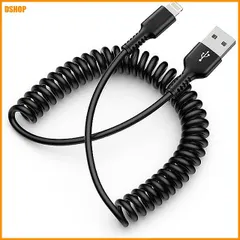 miễn phí vận chuyển★USB コイルライトニングケーブル iphone 充電ケーブル 車用 CarPlay対応＆MFI認証 カールコード 2.