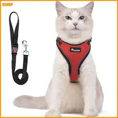 miễn phí vận chuyển★猫 猫用 ハーネス 胴輪 猫具 ねこ ネコ 子猫 子犬 小型犬 散歩 お出かけ 抜けない ベスト ソフト胸あて 軽量 頭