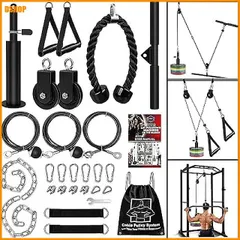 miễn phí vận chuyển★フィットネス LATプルダウンおよびリフトプーリーシステムケーブル付き ジムプルダウンマシントライセップスエクステンショ
