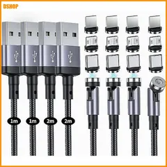 miễn phí vận chuyển★マグネット 充電ケーブル SUNTAIHO 3-in-1 USBマグネット式ケーブル 【4本（1M+1M+2M+2M）】