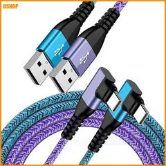 miễn phí vận chuyển★タイプCケーブル L字/ 2本組/1.8M/3A QC3.0高速充電 データ転送