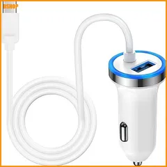 miễn phí vận chuyển★カーチャージャー USB Type-Cケーブル付き iphone16 シガーソケット 急速充電/2ポート/12V・24V