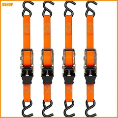 miễn phí vận chuyển★ラッシングベルト ラチェット式ベルト 荷締めベルト 荷物固定ベルト 5m đen ラッシング幅2.5cm 破断荷重khoảng 800k