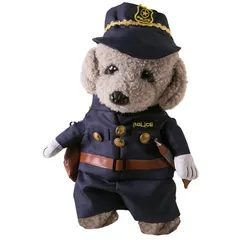 ペットパレット 犬 猫 コスプレ ハロウィン ペット 服 変装 仮装 小型犬 中型犬 大型犬 2足歩行 (警察, M)