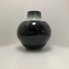 陶器製 花器 花瓶 フラワーベース 壺型 Đen đen モダンデザイン オブジェ インテリア 飾り壺 置物 高さkhoảng 30cm 北欧風 和モダン 113084-1-007T