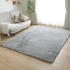 厚手 滑り止め付 防臭 抗菌 ホットカーペット対応 防ダニ khoảng 1畳 140×100cm 絨毯 カーペット ラグ màu trơn・ライトXám シャギーラグ フリーリー