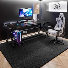 AYO ゲーミングチェアマット チェアマット カーペットタイプ 床傷防止マット 厚さ4 mm 130×160cm Đen 特大Kích cỡ 滑り止め加工 床傷防止マットパッド フローリングマット