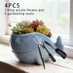 鉢植え 植木鉢 プランター プラントポット フラワーポット ガーデニング クジラ くじら セラミック ミニKích cỡ ツールbộ 屋外 装飾 インテリア 庭 玄関 観葉植物 多肉植物 サボテン thời trang バルコニー 排水穴付き