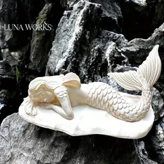 置物 オブジェ ガーデンオーナメント 寝ている人魚 マーメイド trắng 彫刻風 屋外 屋内 室内 インテリア 玄関 リビング ダイニング 装飾 庭 ガーデニング 装飾 ガーデン dễ thương ギフト インテリア用品 贈り物 雑貨 樹脂