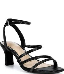 アレックスマリー nữ Giày サンダル Alex Marie Anna Rhinestonembellished Strappy Dressandals Black Đen