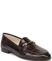 サムエデルマン nữ Giày スリッポン・ローファー レザー Sam Edelman Loraine Croco Patent Leather Bit Buckle Loafers Amaro