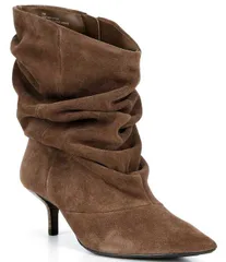 ジャンビニ nữ Giày ブーツ・レインブーツ スエード ヒール Gianni Bini Adelia Slouch Suede Pointed Toe Kitten Heel Mid Cal