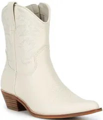 ジャンビニ nữ Giày ブーツ・レインブーツ レザー Gianni Bini Chett Leather Western Mid Shaft Boots Bone Blanc