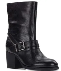 パトリシアナシュ nữ Giày ブーツ・レインブーツ レザー Patricia Nash Lombardy Leather Mid Boots Black Đen