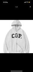 CGP ロゴ Xám フード ジップアップ