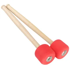 演奏 木製 大太鼓 パーカッションマレット ドラム バスドラムマレット 2本bộ AllBright (Đỏ)