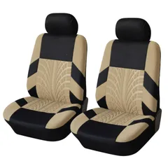 伸縮 自動車 座席 アクセサリー フロント 2枚bộ 助手席 運転席 汎用 用品 (Beige) カー 車 シートカバー KeiSquare