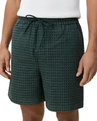 レ ドゥ nam Quần/váy ハーフQuần・ショーツ ショートQuần Les Deux Seersucker Check 63 Drawstring Shorts Pine Green Xanh lá