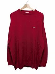 LACOSTE ラコステ ケーブルニット Áo len Đỏ Kích cỡ8 ペルー製