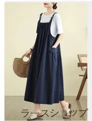 ジャンパーChân váy CottonLanh風 ロングĐầm nữ ジャンスカ 未使用 Cotton Linen サロペットChân váy không tay Đầm xuân hè Đầm 重ね着 レイヤード ロングワンピ ミモレ丈 大人可愛