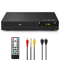 DVDプレーヤー テレビ用 1080P HDMI/AV出力 リージョンフリー CPRM対応 再生専用プレーヤー USB再生 多形式 DVD±R/RW・CD・VCD対応 AV/HDMIケーブル付 リモコン付 日本語説明書付 Xanh dươngレイ非対応t 189fc645