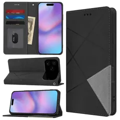 【mới】 caiyunnlai 手帳型ケース iPhone 17 Pro Max / 18 Pro Max用 PUレザー カード収納 耐衝撃(Đen)