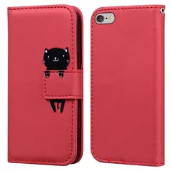 【mới】 Ailisi 対応 iPhone 6 ケース iPhone 6S ケース 手帳型 アップル アイフォン6 ケース アイフォン6S 4.7 インチ カバー 女性 phổ biếnPUレザー財布型 dễ thươngカバー đen猫 かわいい 動物 耐衝撃保護ケース スタンド機能 