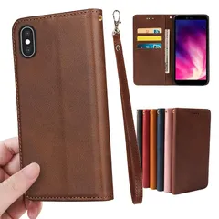 【mới】 GOKIGIOD 適用 iPhone X/Xs 通用 ケース 手帳型 PUレザー ストラップ 同梱 カード収納 スタンド機能 耐衝撃 アイフォン 10 10s スマホケース 手帳 いphoneXS case カバー 財布型 内蔵マグネット 弱磁 スト