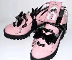 ①mới未使用 サンリオ マイメロディ 耳付き厚底ローファー MKích cỡ 23cm〜23.5cm リボン付き