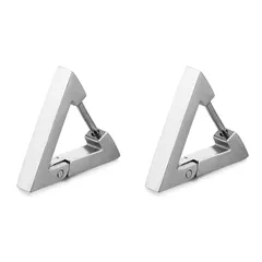 AREUM 三角ピアス トライアングル ２つ入り ステンレス 三角形 nam nữ 18G phổ biếnアクセサリー (シルバー × シルバー)