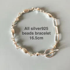 All silver925ビーズネックレス つけっぱkhôngOK 錆びないブレスレット 16.5cm シャイニー tjw__@