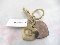 未使用　COACH　コーチ　ハート キー リング・シグネチャー キャンバス　CZ931 IMXHE