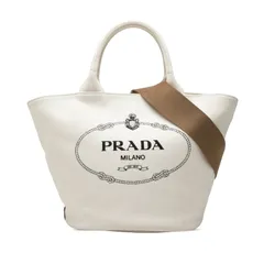 プラダ 三角ロゴプレート カナパ トートTúi xách ショルダーTúi xách 2WAY 1BG186 Trắng キャンバス nữ PRADA【1-0288808】