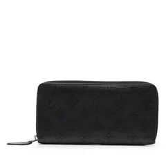 ルイ ヴィトン モノグラム マヒナ ジッピーウォレット ラウンドファスナー 長財布 M61867 ノワール Đen レザー nam LOUIS VUITTON【1-0290043】