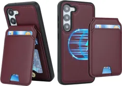 【数量giới hạn】SC-51D マグセーフ 耐衝撃 ケース SCG19 ケース au ギャラクシーs23 S23 背面 S23 カード収納 対応 分離式 MagSafe 取り外し可能 Galaxy ワイヤレス充電対応 Ｈａｖａｙａ フェイクレザー-ワインĐỏ