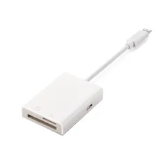 エレコム カードリーダー Lightningコネクタ接続 【Made for iPhone/iPad取得】 Type-Cアダプタ付 SD+microSD対応 Mac Windows対応 ケーブル長7cm Trắng MR-LC201 [SD+MicroSD対応]