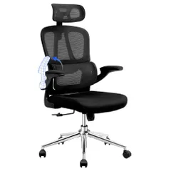 FLEXISPOT オフィスチェア デスクチェア OC6 人間工学 メッシュチェア 独立型ランバーサポート ロッキング調節 跳び上げ式アームレスト 2Dヘッドレスト 在宅勤務 会議室 オフィス用 (OC6, Đen)