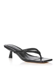 アクア nữ Giày サンダル AQUA Womens Ebony Thong Sandals Exclusive Black Đen