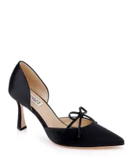 バッジェリーミシュカ nữ Giày パンプス Badgley Mischka Womens Olympic Bow Pumps Black Satin Đen