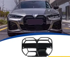 BMW 4シリーズ G26 2021-2026年 4ドア フロントグリル オールĐen ABS製 バンパー部 交換取付式 フロントフェイス 外装ドレスアップ アクセント
