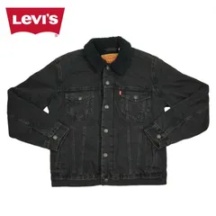 リーバイス LEVI'S デニムÁo khoác ボア デニム トラッカー Áo khoác スタンダードフィット BOA DENIM TRACKER JACKET STANDARD FIT BLACK DENIM Đen đen デニム ジージャン Gジャン アウター 上