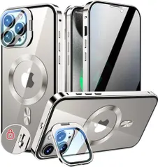 [Bảo vệ/chân đế ống kính máy ảnh + chống nhìn trộm + Tương thích MagSafe] Ốp lưng iPhone 15 Pro Max bảo vệ toàn diện với khóa tự động G10527
