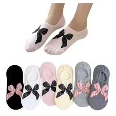 【mới】 [FASELE] Giày下 nữ thời trang ソックス くるぶし フットカバー 女子用 婦人用 女の子 クルーソックス dễ thương 蝶結び リボン Cotton Cotton 通気性 柔らかい xuân hè thu đông オールシーズン ギフト 贈り物 プレゼント 6足bộ