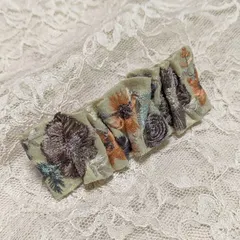 インド刺繍リボンのバレッタ(Be・花柄)