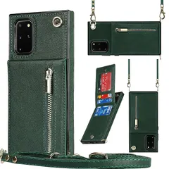 【mới】 Jaorty 財布型ケース Samsung galaxy S20 Plus SC-52A SCG02対応スマホケース 携帯カバー 斜めがけ ショルダー 肩掛け PU皮革+TPU 背面カード収納 ステント機能 ワイヤレス充電対応-Xanh lá